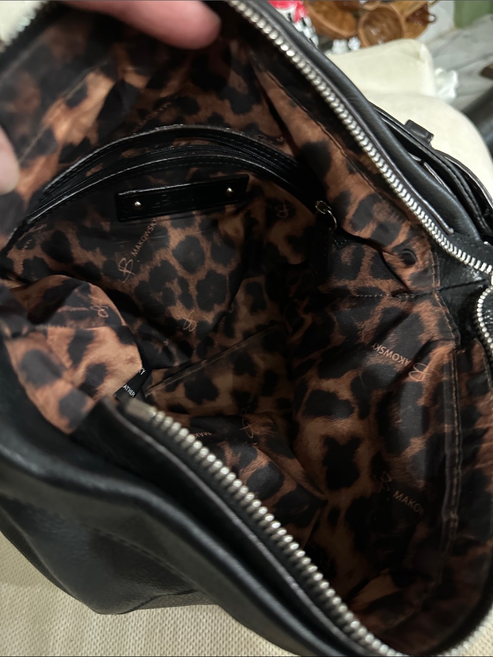 b. makowsky Black Pebbled Leather Hobo Bag - Picture 9 of 9